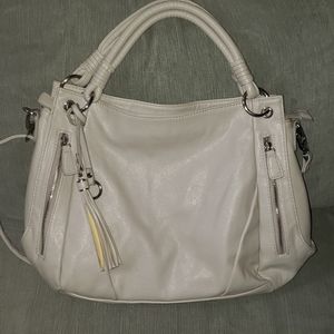 Vegan leather purse light gray